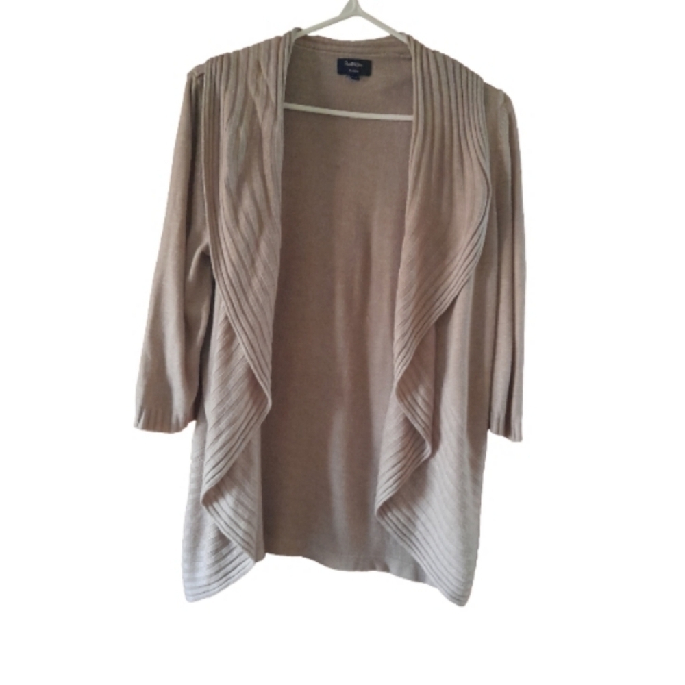 Reitmans Waterfall Cardigan Sweater Beige Medium Petites